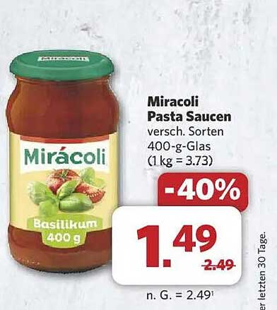 Miracoli Pasta Saucen Basilium 400 g-Glas