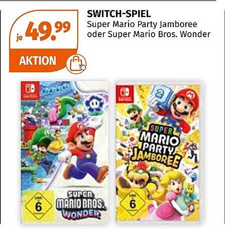 SWITCH-SPIEL Super Mario Party Jamboree oder Super Mario Bros. Wonder