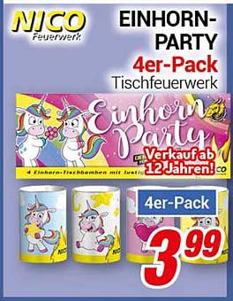 EINHORN-PARTY 4er-Pack