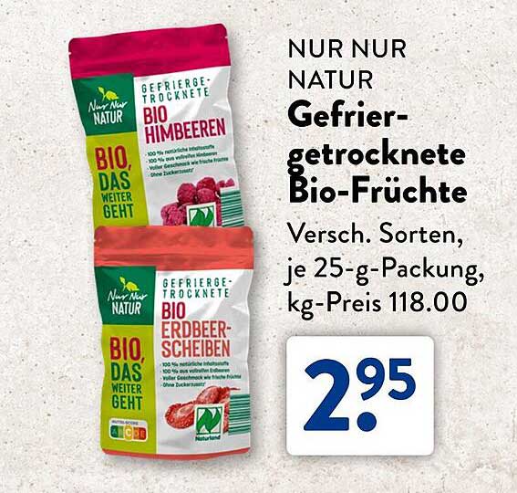 Gefriergetrocknete Bio-Früchte