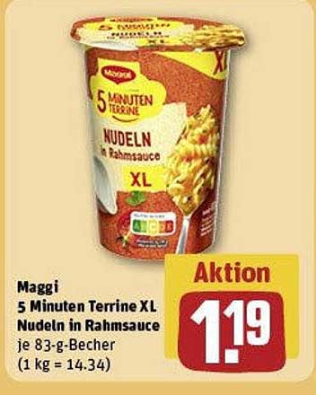 Maggi 5 Minuten Terrine XL Nudeln in Rahmsauce