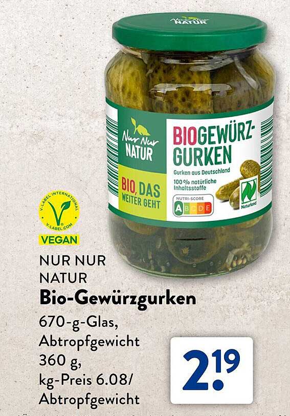 NUR NUR NATUR Bio-Gewürzgurken