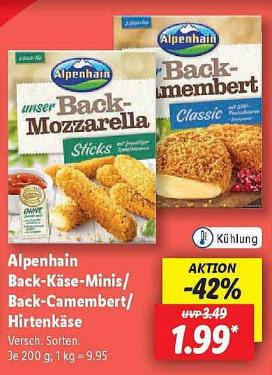 Alpenhain Back-Käse-Minis/Back-Camembert/Hirtenkäse