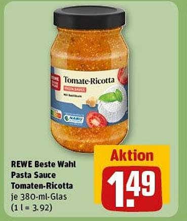 REWE Beste Wahl Pasta Sauce Tomaten-Ricotta