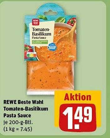 REWE Beste Wahl Tomaten-Basilikum Pasta Sauce