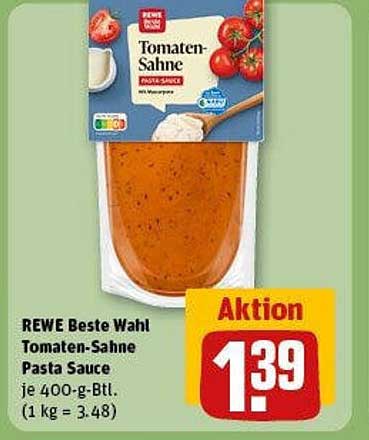 REWE Beste Wahl Tomaten-Sahne Pasta Sauce