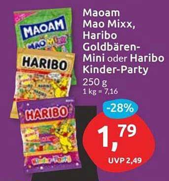 Maoam Mao Mixx, Haribo Goldbären-Mini oder Haribo Kinder-Party