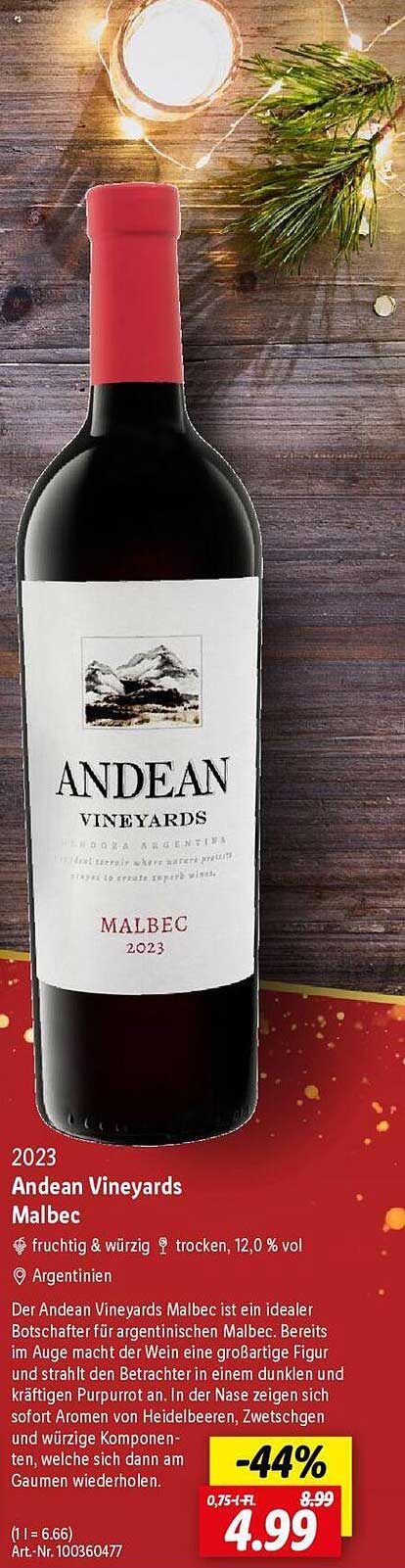 Andean Vineyards Malbec