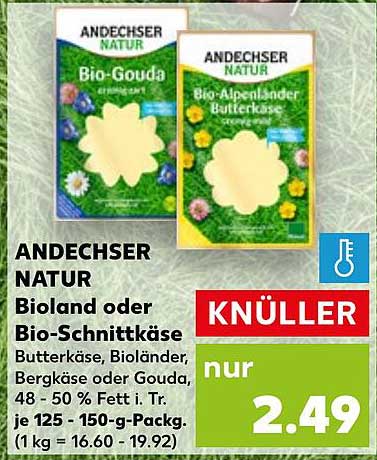 ANDECHSER NATUR Bioland oder Bio-Schnittkäse