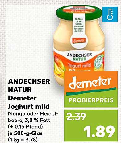 ANDECHSER NATUR Demeter Joghurt mild