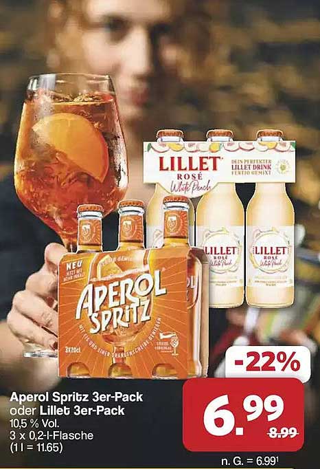 Aperol Spritz 3er-Pack oder Lillet 3er-Pack