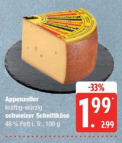 Appenzeller kräftig-würzig schweizer Schnittkäse