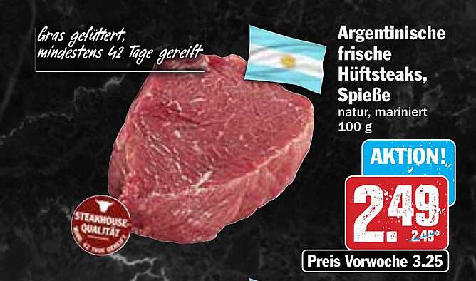 Argentinische frische Hüftsteaks, Spieße