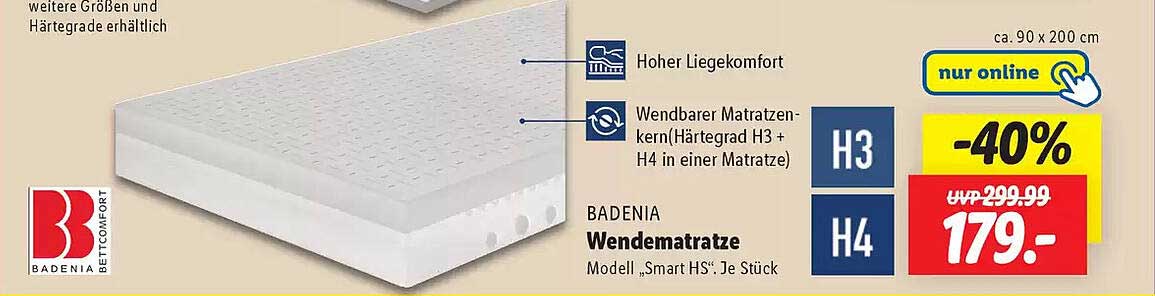 BADENIA Wendematratze Modell „Smart HS“