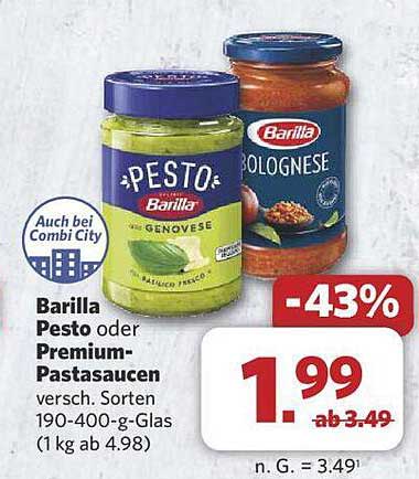 Barilla Pesto oder Premium-Pastasaucen