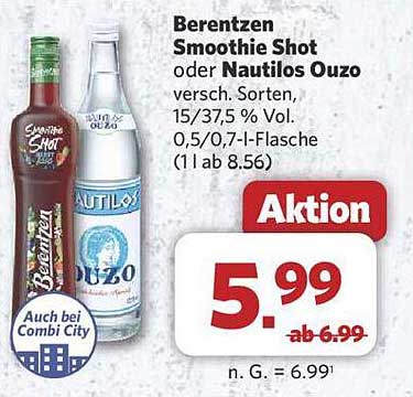 Berentzen Smoothie Shot oder Nautilos Ouzo