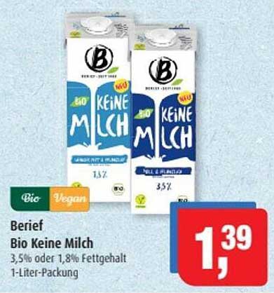 Berief Bio Keine Milch