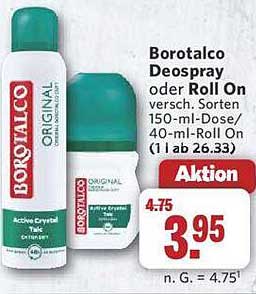 Borotalco Deospray oder Roll On