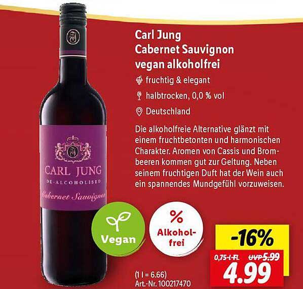 Carl Jung Cabernet Sauvignon vegan alkoholfrei