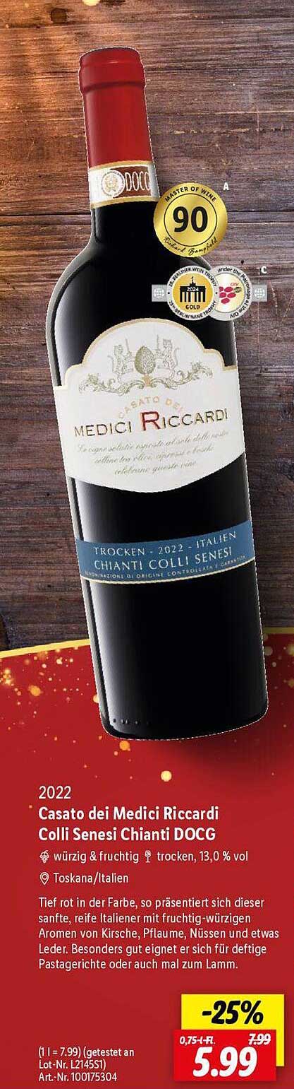 Casato dei Medici Riccardi Colli Senesi Chianti DOCG