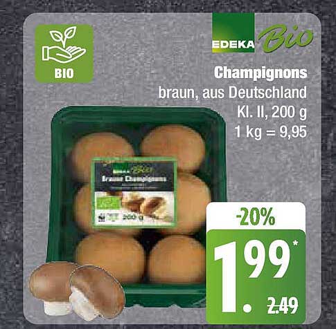 Champignons braun, aus Deutschland Kl. II, 200 g