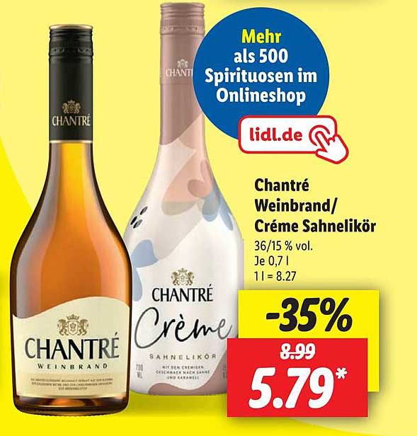 Chantré Weinbrand/Crème Sahnelikör