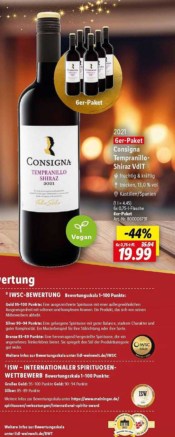 Consigna Tempranillo-Shiraz VdIT 2021 6er-Paket