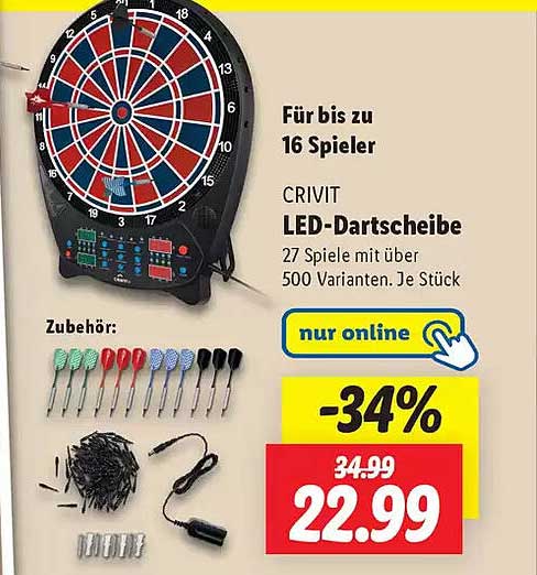 CRIVIT LED-Dartscheibe