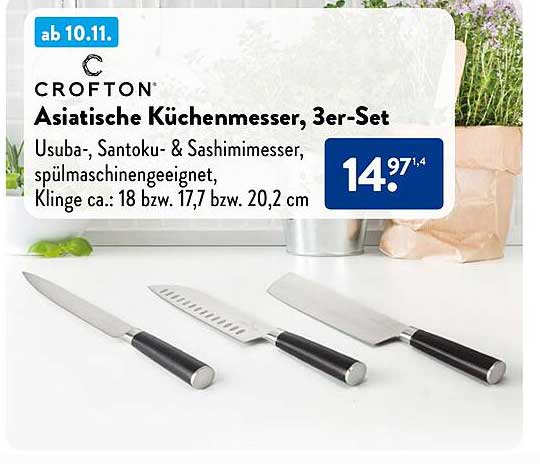 CROFTON Asiatische Küchenmesser, 3er-Set