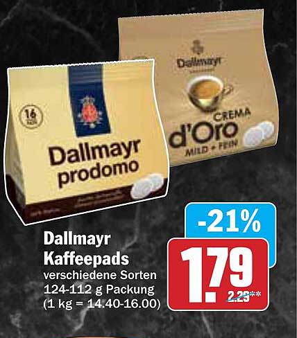 Dallmayr Kaffee Pads