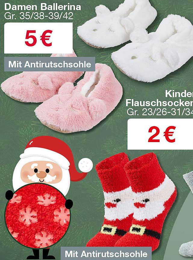 Damen Ballerina  
Kinder Flauschsocken