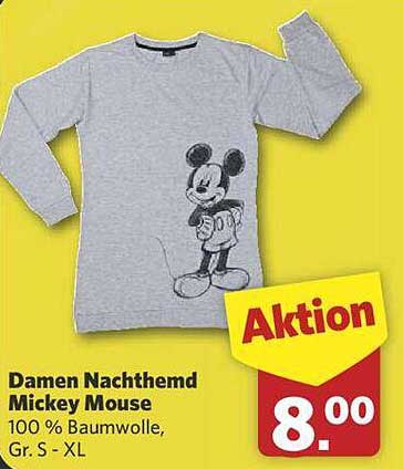 Damen Nachthemd Mickey Mouse