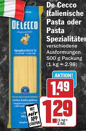 De Cecco Italienische Pasta oder Pasta Spezialitäten