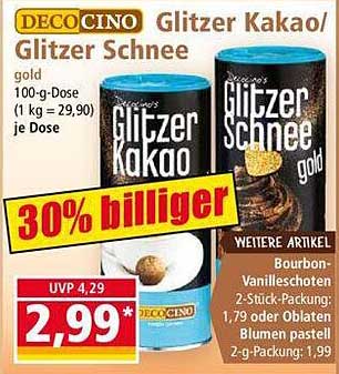 DECOCINO Glitzer Kakao/Glitzer Schnee