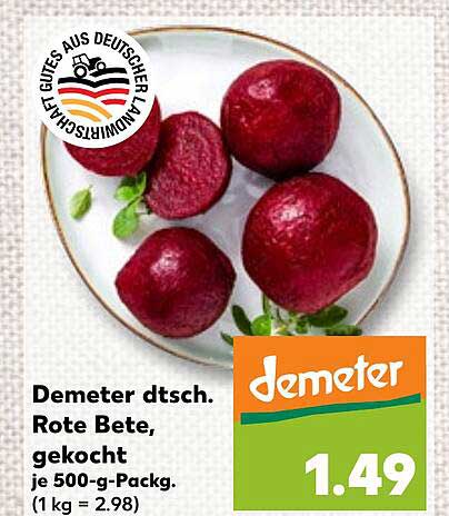 Demeter dtsch. Rote Bete, gekocht