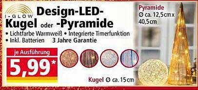 Design-LED-Kugel oder -Pyramide