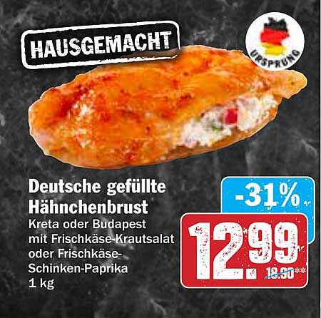 Deutsche gefüllte Hähnchenbrust