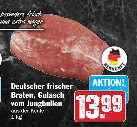 Deutscher frischer Braten, Gulasch vom Jungbullen