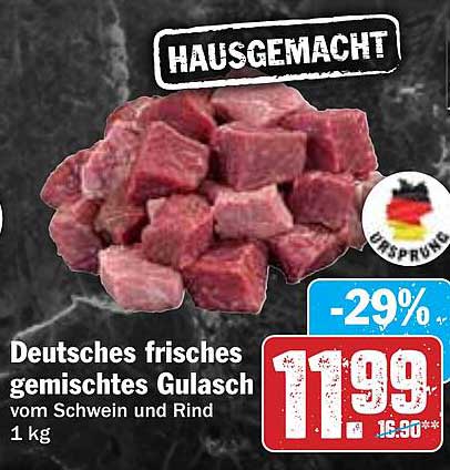 Deutsches frisches gemischtes Gulasch