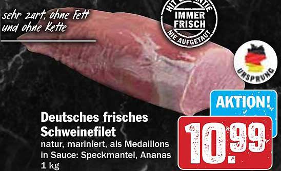 Deutsches frisches Schweinefilet