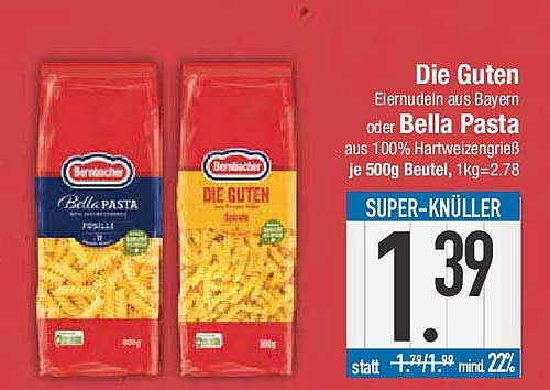 Die Guten Eiernudeln aus Bayern oder Bella Pasta