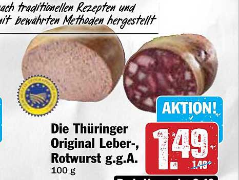 Die Thüringer Original Leber-, Rotwurst g.g.A.