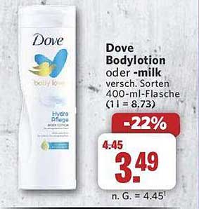 Dove Bodylotion oder -milk