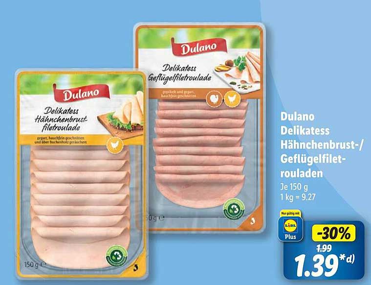 Dulano Delikatess Hähnchenbrust-/Geflügelfiletrollen