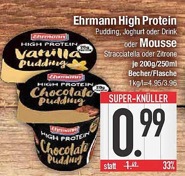 Ehrmann High Protein Pudding, Joghurt oder Drink