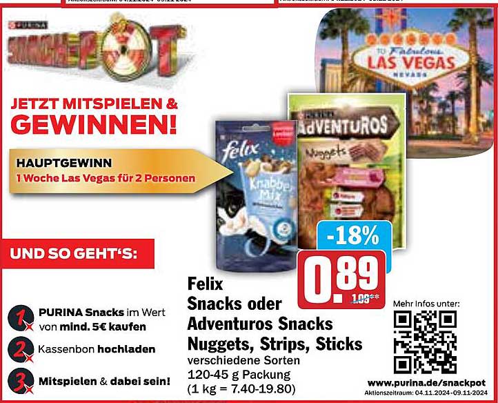 Felix Snacks oder Adventuros Snacks