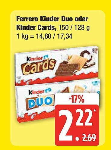 Ferrero Kinder Duo oder Kinder Cards