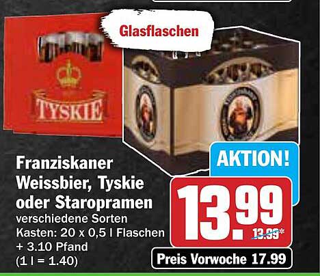 Franziskaner Weissbier, Tyskie oder Staropramen