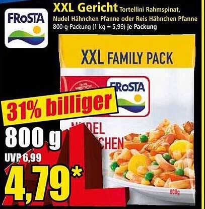 FROSTA XXL Gericht Nudel Hähnchen Pfanne