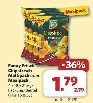 Funny Frisch Chipsfrisch Multipack oder Maxipack